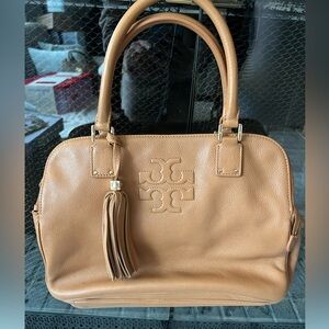 Tory Burch Camel Leather Satchel